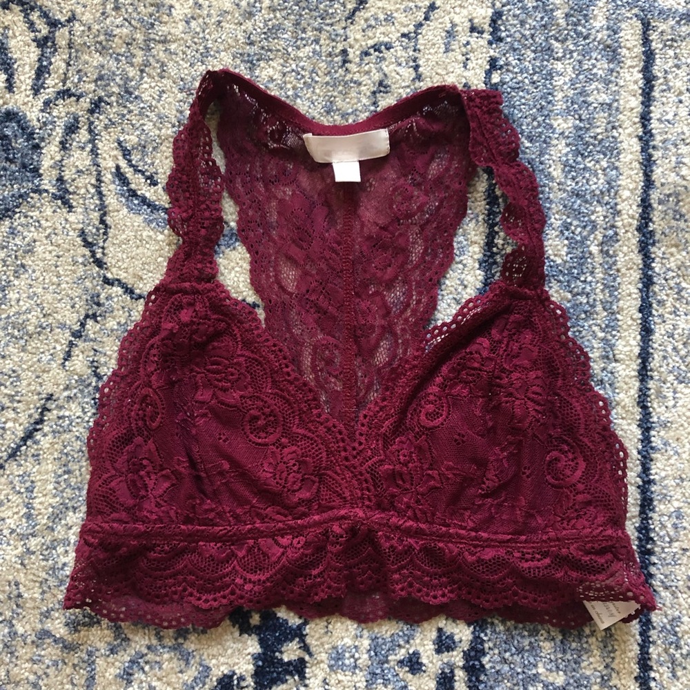 Wine Lacey Bralette